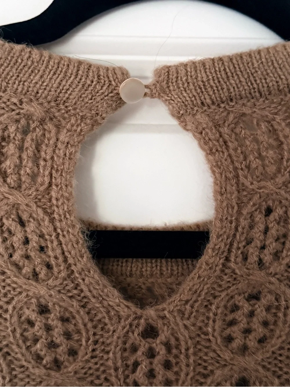J. Crew Open Stitch Crewneck Sweater in Camel Tan